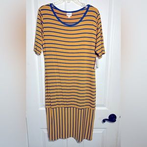 LuLaRoe Julia Striped Dress Size 2XL
